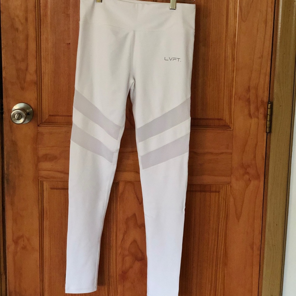 Crisp, white LVFT leggings